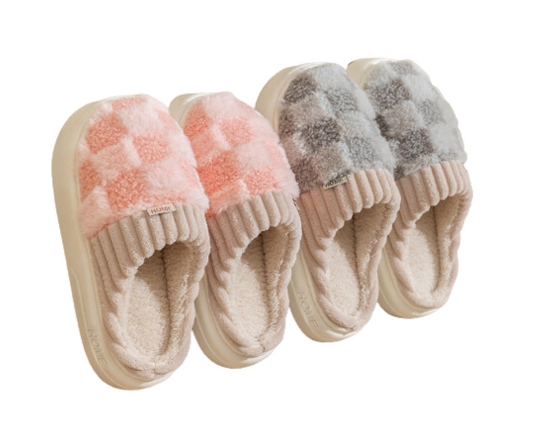 Cozy Coral Velvet Plush Slippers